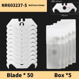 AMR 10pcs/30pcs/50pcs A Set Utility Blade SK2 Hook Blades Steel Art Blade Safety Horn Knife Blades with Storage Box for Cutting