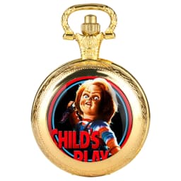 Creative Horror Design Glass Dome Quartz Pocket Watch Necklace Pendant Clock Vintage Men Women Kids Gift Clock Halloween Gift