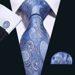Designer Silk Men Tie Set Blue Teal Green Necktie Handkerchief Cufflinks Wedding Business Gift Dropship Barry. Wang A-5981