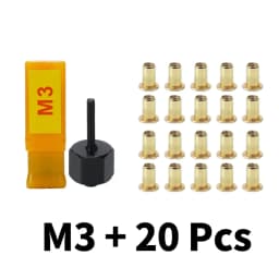 21pcs Hand Rivet Nut Gun Set Head Nuts Riveter Tool Manual Rivet Adapter Galvanized Iron Nuts For M3 M4 M5 M6 M8 M10 M12