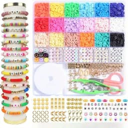 SHU YU 14400/4200/2400pcs Assorted Polymer Clay Beads Kit for DIY Jewelry Making-Handmade Craft for Bracelet, Necklace, Earrings