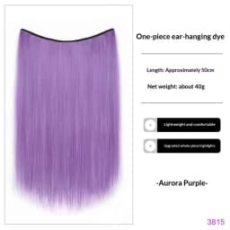 Synthetic Colored Highlighting Clip-in Hair Extensions Long Straight Ear-hanging Dyeing Wig Piece Color Thin Seamless Fake Hair