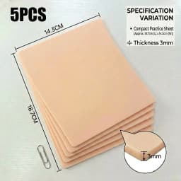 A4 Size Tattoo Practice Skin 3/1mm Double Side Silicone Permanent Makeup Eyebrow Synthetic Leather Training Fake Skin Accessory