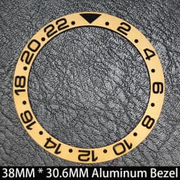 Sloping 38mm * 30.6mm Ceramic/Aluminum Blue Luminous Bezel GMT and Diving Watch Insert Fit for 40mm Watch Case Replacement Watch