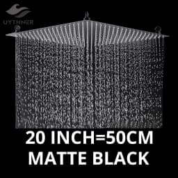 Uythner Shower Head 20 Inch Luxury Ultrathin Square Rainfall Shower Head Stainless Steel Chrome Bathroom Faucet Accessory