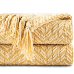 Battilo Chenille Knitted Throw Blanket for Couch Soft Thick Decorative Sofa Blanket Plaid Bed Throws Spring Living Room Decor