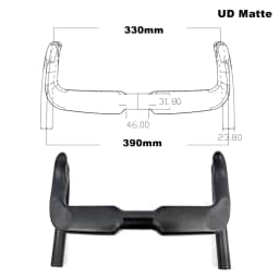 BIKEDOC HB23 350MM Carbon Track Bicycle Handlebar Cycle 270g Sprint Handlebar 330MM