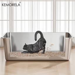 Extra Large Stainless Steel Litter Box, Non-Stick Odor-Free Metal Pan (Easy Clean, Hygienic Tray for Multiple Cats, Small Pets)