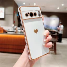 For Pixel 8 Pro 9 Fashion Love Heart Plating Case for Google Pixel 7A Pixel 8 9 Pro ProXL Shockproof Soft Lens Protection Cover