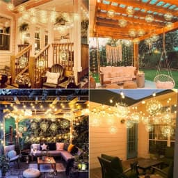 LED Copper Firework Lights, 8 Modes Fairy Starburst Light with Remote Outdoor Decorations for Home, Party, Cafe, Wedding