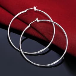 Top Quality 925 Sterling Silver Earrings Simple Round Circle Hoop Earrings For Woman Fashion Wedding Engagement Charm Jewelry
