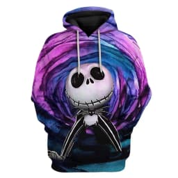 Spring and Autumn New 3D Printing TNBC Jack Skellington Unisex Couple Hoodie Children's Street Leisure Sports Large Pullover