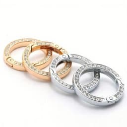 Spring O-Ring Buckle Clips, Alloy Trigger Spring Snap Hook Glossy Rhinestone Key Ring, Creative DIY Keychain Accessories