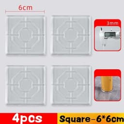 4Pcs Silicone Non-Slip Pad Anti-moving Table Foot Mat Bed Foot Antislip Fixator Transparent Anti Vibration Pads Furniture Gasket
