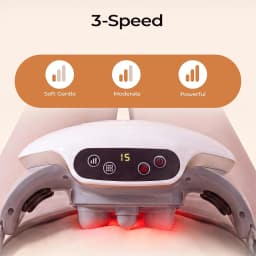 Electric Abdominal Massager with Heat, Rechargeable and Wireless Stomach Belly Tummy Massage Machine, Auto Shut-off, Constipation Indigestion, Relaxation, Adjustable Strap, Multiple-use for Waist Abdomen Back Neck Leg, Mum Gift