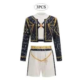 New Girls 3 PCS Set Halloween Cosplay Top Jacket Skirt Shorts Dance Role Play Singer Show Outfit Stage Performance Costume
