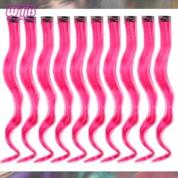 10 PCS Colored Synthetic Hair Extension Wigs for Women BB Clip Style Straight Hair Extension Wigs Suitable for Holiday Events