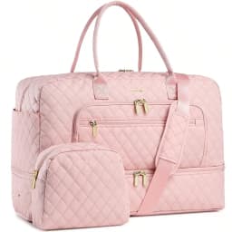 Large Women Travel Duffle Bag - Carry On Overnight Bag Weekend Travel Duffel Tote Bag Yoga Gym Bag With Wet Pocket Toiletry Weekender Overnight Bag For Travel Business Trips Sport , Personal Item Travel Bag With Shoes Compartment