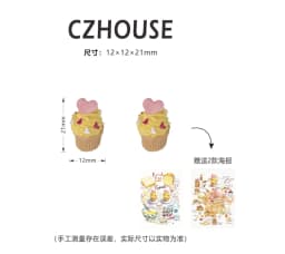 1/6 Scale Miniature Dessert Collection: Heart Cake, Churros, Smile Cookies Soda Bottle & Tiny Bear for BJD Dollhouse Party Scene