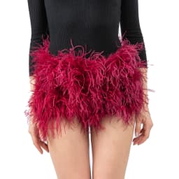 Real Ostrich Feather Fur Short Pants Hot Pants Sex Fashion 23A0409