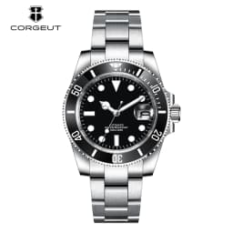 Full Custom Corgeut NH35 Automatic Watch Men Diver 100M Sapphire Ceramic Bezel Steel Personalized Logo Dial Crown Caseback