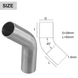 Versatile Stainless Steel Elbow 45° Degree Bend Exhaust Pipe Polished 19-51mm Silver Tool Accessories