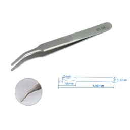 Stainless Steel Precision Stamp Tweezers Round Flat Mouth Warped Head Short Curved Clip Philatelic Tool Shovel-Shaped Paper Clip