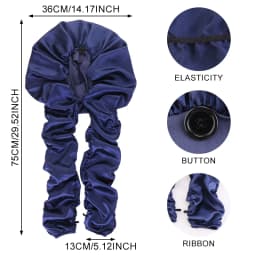 New Women's Bonnet Satin Sleeping Cap Long Tail Braid Hair Night Sleep Cap Head Cover Bonnets Shower Cap For Sauna Bathing