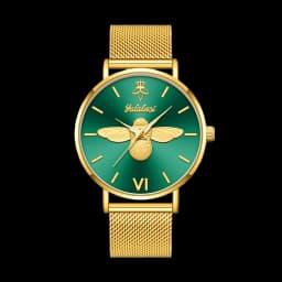 YaLaLuSi Minimalist Quartz Couple’s Watches with 3D Bee Relief Design for Men and Women Relojes De Mujeres
