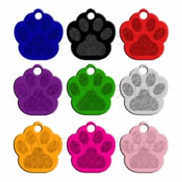 Wholesale 100Pcs Paw Pet Dog ID Tag Custom Engraved Name Plate Phone Dogs ID Tags Personalized Aluminum Pet Pendant Key Chain