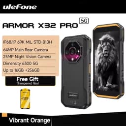 Ulefone Armor X32 Pro 5G Rugged Phone 8GB+256GB 6.56'' Android 14 Night Camera 64MP 6050mAh Dimensity 6300 NFC Smartphone