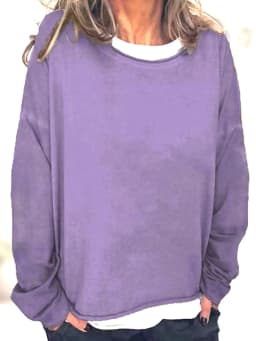 Women's Loose Fit Printed Crew Neck Long Sleeve Mid-Length Sweatshirt Soft Finish Pull On Women's Hoodies And Woman Clothes