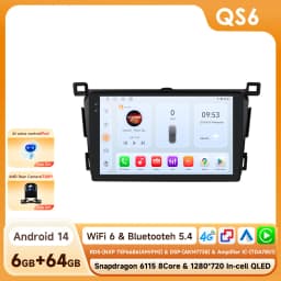 Hizpo 8Core Android 14 Intelligent Car Radio For Toyota RAV4 Rav 4 2013-2018 CarPlay GPS DSP 4G BT5.4 By Qualcomm Snapdragon6115