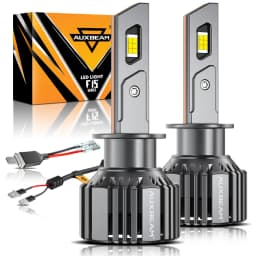 AUXBEAM Upgraded LED HEADLIGHT BULBS H1 H7 H11 9005 9006 20% SMALLER SIZE 20000LM 90W 6500K COOL WHITE LED Light Bulb F15 SERIES