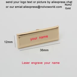 50-100PCS Laser YOUR NAME 45*13MM Metal Label Long Rectangle Purses Label Tags Metal Logo For DIY Handbag Bags Metal Labels