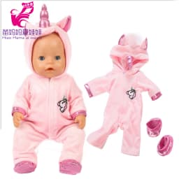 Doll Clothes for 43cm Baby New Born Doll Coat Unicorn Hoodie 17 Inch 18 Inch Baby Bona Doll Dress Christmas Toys Clothes