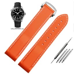 20mm 22mm Curved End Rubber Watchband For Hamilton Kaki Frogman H777050 H778050 Strap Diving Silicone Watch Band Bracelet