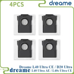 Dreame L40 Ultra AE / L40 Ultra CE / L10s Ultra CE / D20 Ultra Parts, Main Brush, Edge Brush, Cloth, Dust Bag, Filter Screen