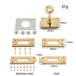 1/3/5Sets Big size High-Grade Solid stainless steel Lock Set For Classic Luxury Bags Padlock with Keys Replacement Accessories