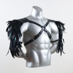 UYEE Belt Feather Shrugs Shawls Gothic Punk Feather Cape Jacket Punk Scarf Shoulder Wraps Halloween Cosplay Stage Show Belt