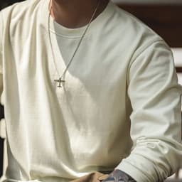 Maden Basic Long Sleeve Cotton T-shirt for Men Beige Round Collar Bottom Shirts Spring and Autumn Inner Sweatshirt Men's T-shirt
