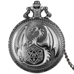 Steampunk Dragon Quartz Pocket Watch Necklace for Men And Women Metal Pendant with Arabic Numerals Dial Unique Timepiece G