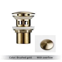 Bathroom Sink Drain Wash Basin Drainer Waste Pipe Sink Plug Pop-Up Button Luxury Brush Gold Brass Material Matt Black Rose