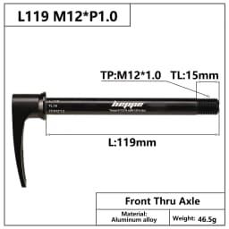 HEPPE MTB Road Bike Thru Axle Front Fork Shaft Skewers 12x100 12x110 Rear Thru Axle 12x142 12x148 Quick Release M12xP1.0/P1.75