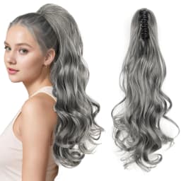 Synthetic Claw Ponytail Extensions 22inch Long Wavy Claw Clip Pony Tail Hairpieces for Women Girls Dairy Party Holiday