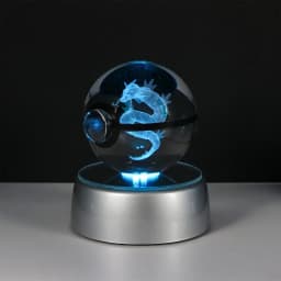 Pokemon 3D Crystal Ball Pikachu Gengar Eevee Mewtwo Anime Game Pokeball Led Night Light Base Kids Birthday Gift Home Decoration