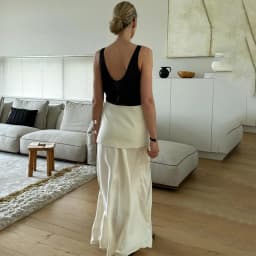 Linad Elegant Satin White Long Skirts For Woman Office Folds A Line Skirts Summer Casual Solid Ankle Length Skirt 2025 Spring