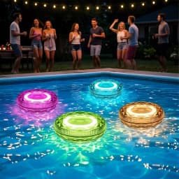 Outdoor LED Solar Pool Lights RGB Spectrum 16 Million Colors Dynamic Modes Solar-charged Waterproof Design Waterproof 3 Timer 9 Lighting Floating Lamp For Garden Pool Party Decoration