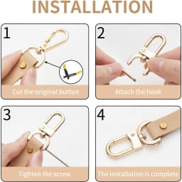 2pcs Detachable Snap Hook Swivel Clasp for Purse Bag Making, Purse Strap Hardware for Replacement Purse Keychain Hardware