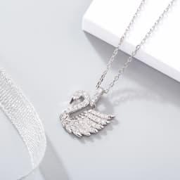 2020 hot new arrival arrives s925 sterling silver 5A zircon super shining fresh cute wind swan-shaped female money pendant